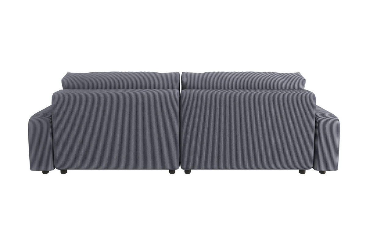 ECKSOFA Emma Grau Cord - Ottomane rechts - Grau, Textil (234/170cm) - S-Style Möbel