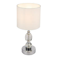 TISCHLEUCHTE Metall Kristallglas Weiß - Weiß, Metall (15/15/34cm) - Globo Lighting