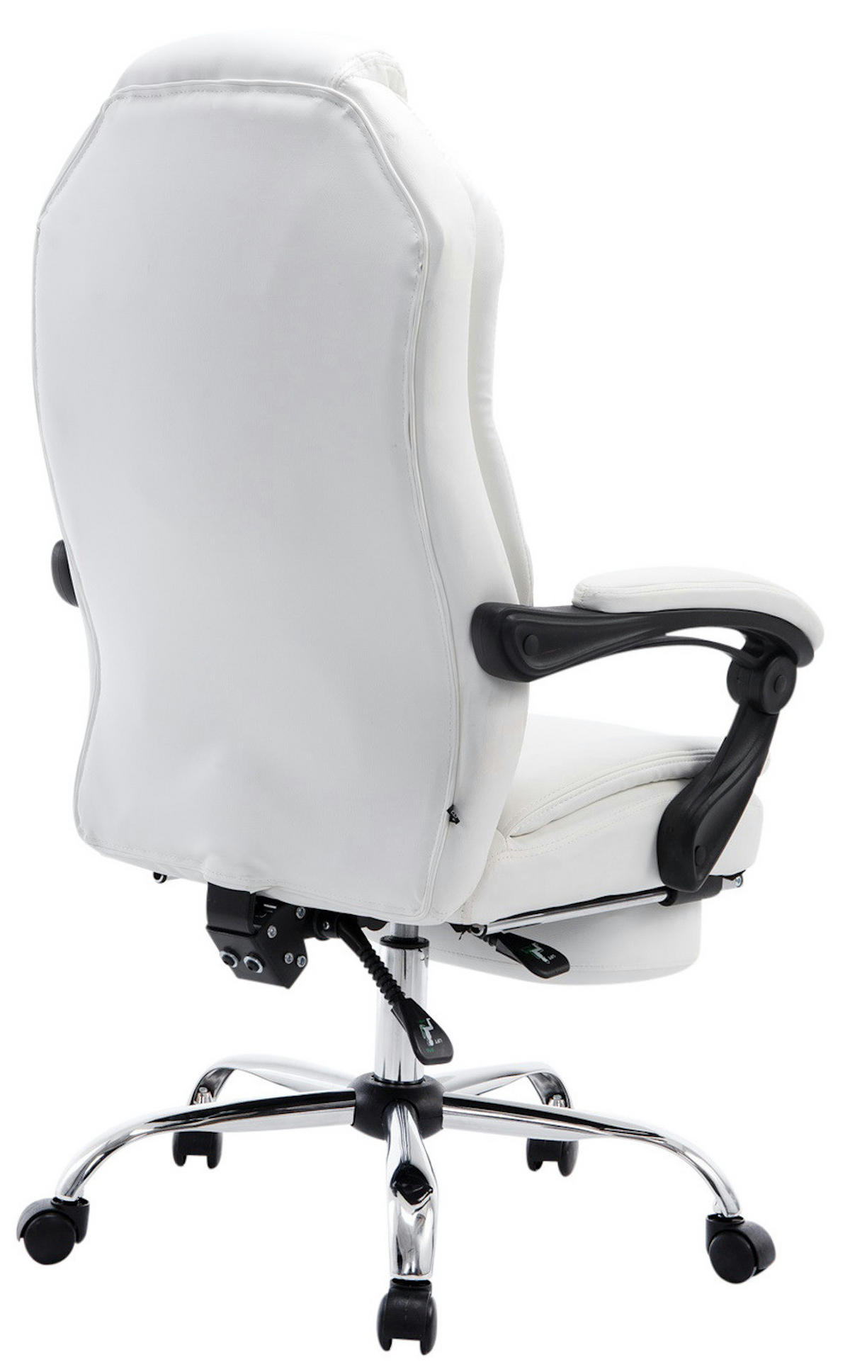 BÜROSTUHL MEDHA - 114x67x64, Weiß | Kunstleder - Weiß, Leder/Metall (67/114/64cm) - DELUKE