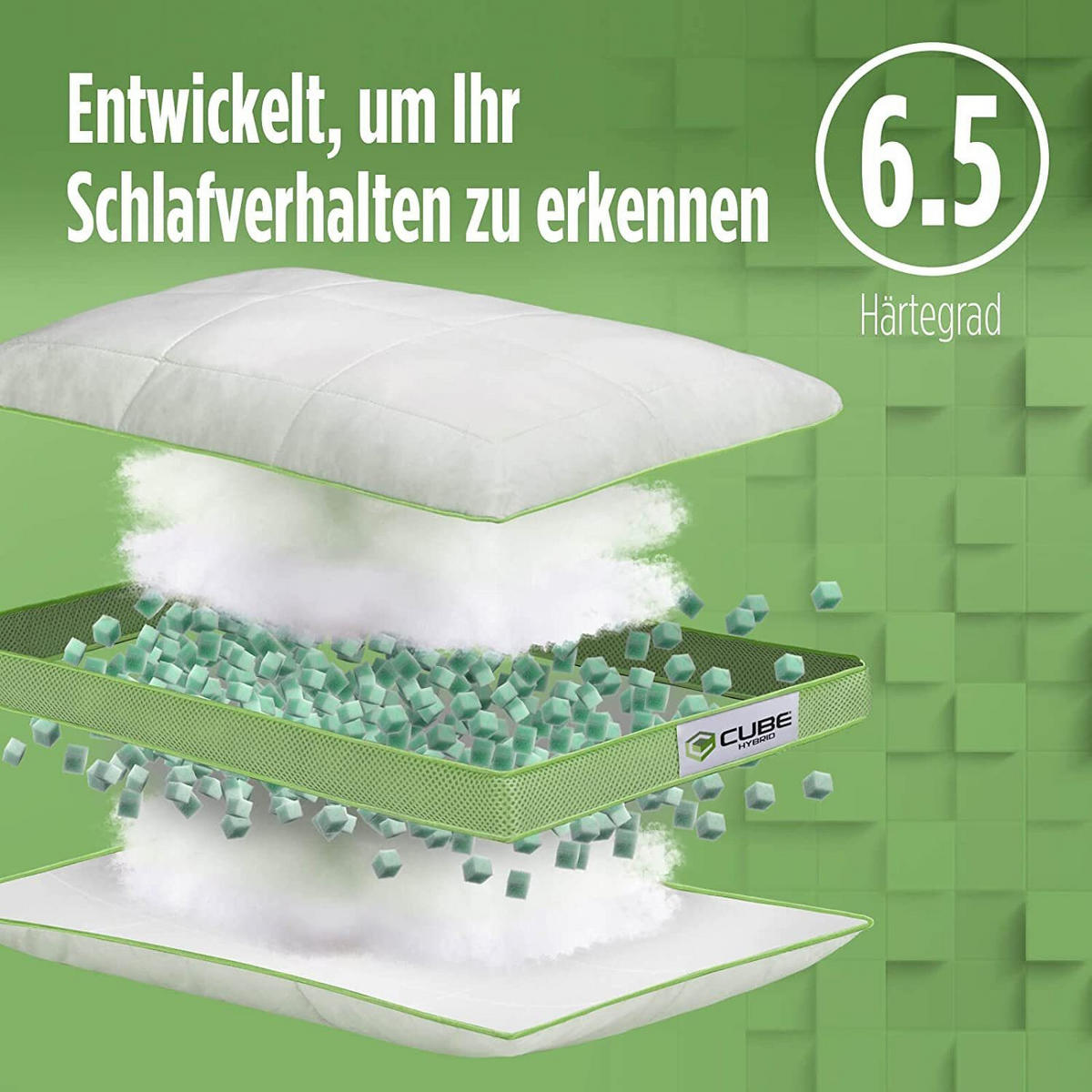 VITAPUR Kissen 40x80 Cube I Komfort - Weiß, Textil (40/80cm) - Vitapur