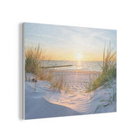 AKUSTIKPANEEL Strand - Sonne - Düne - Gras - Sand - Horizont 100x70 cm - Hellblau, Textil (100/0.9/70cm) - MuchoWow