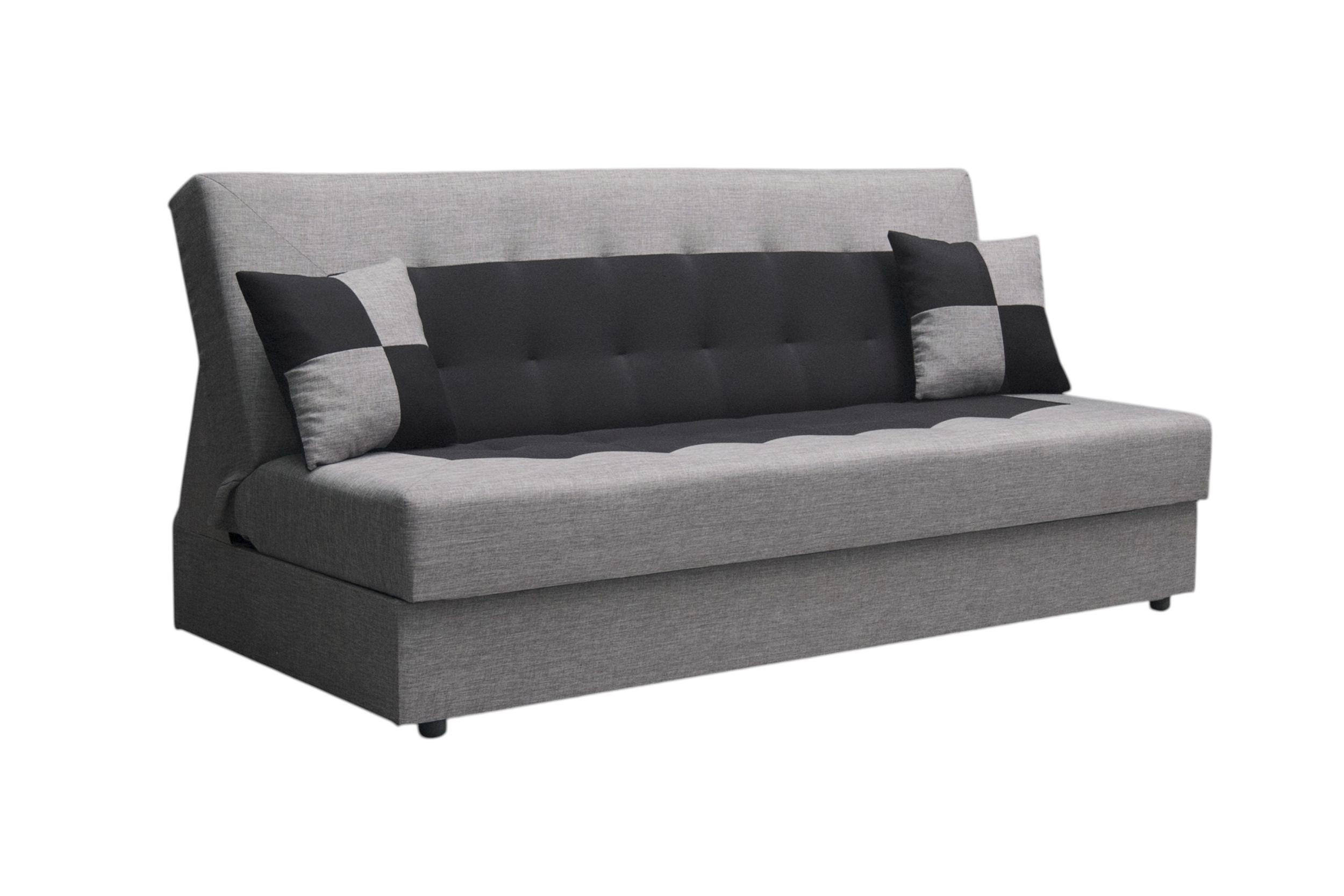 SOFA POLO mit Schlaffunktion SAWANA 21+14 mit Stauraum - Grau, Textil (80/96/192cm) - Bedante