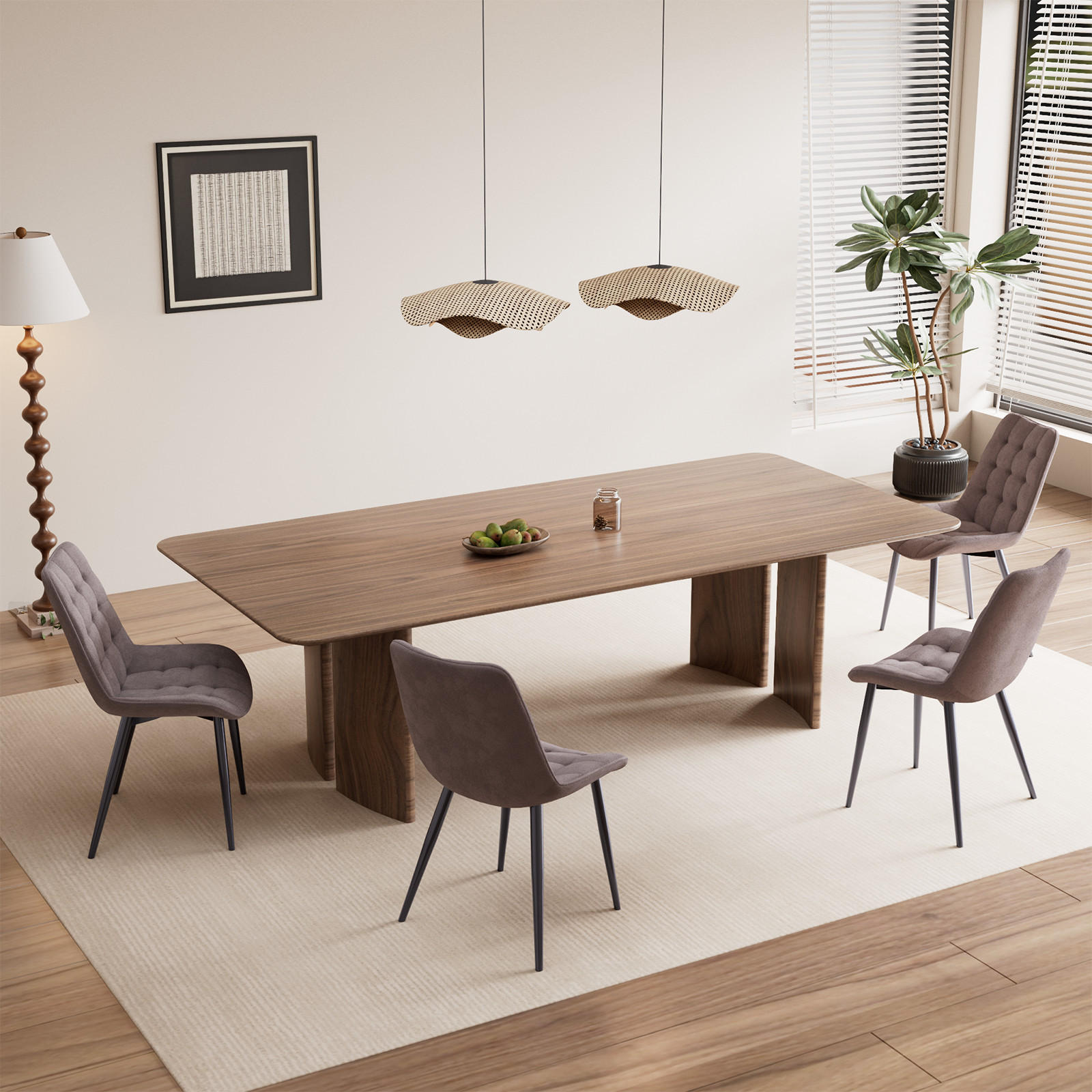 STUHL-SET 4 Stück Samt-YZ2 - Mokka, Textil (53/88/62.5cm) - HOMAVO