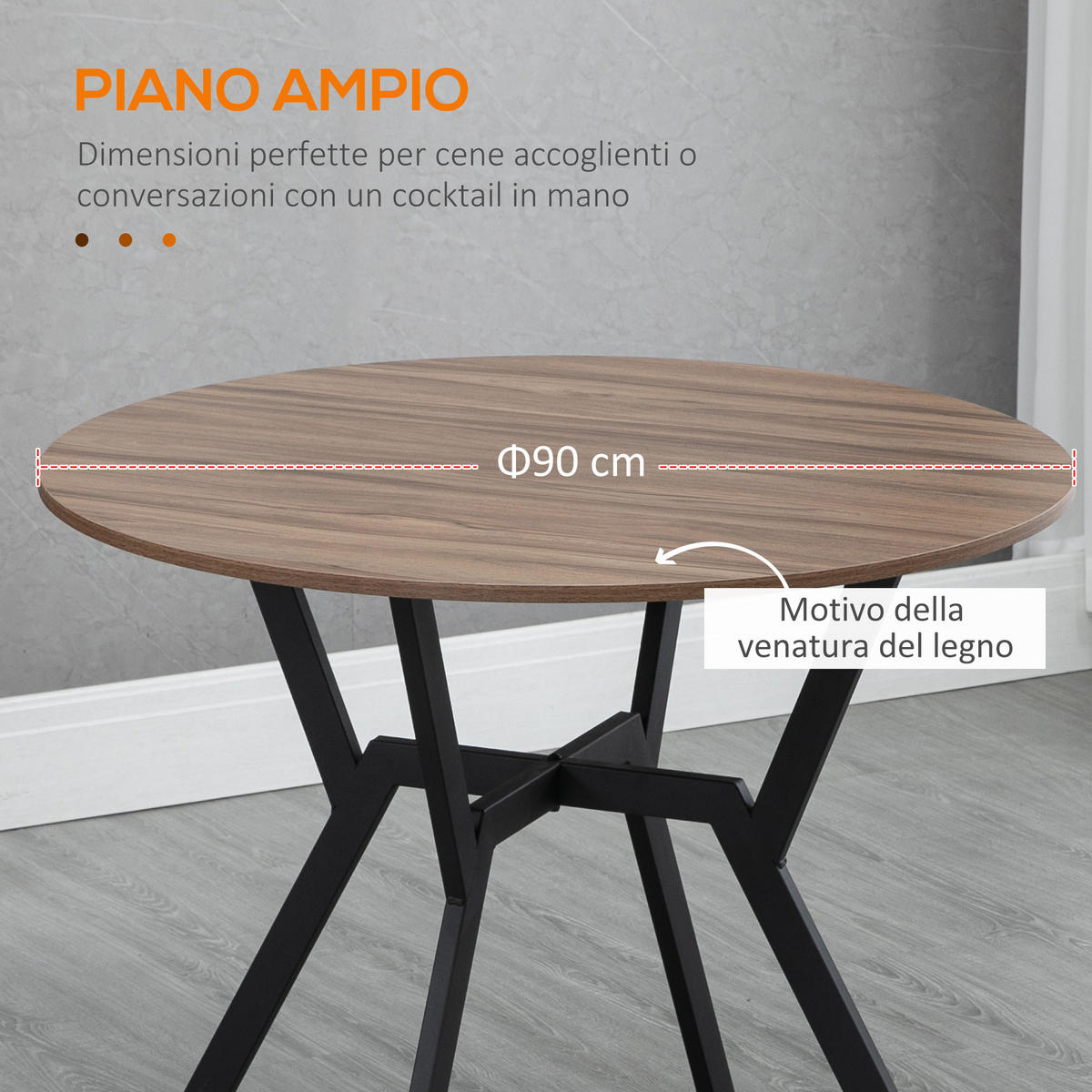 ESSTISCH Braun 1 Stück - Braun, Naturmaterialien (90/90/76cm) - GiPP