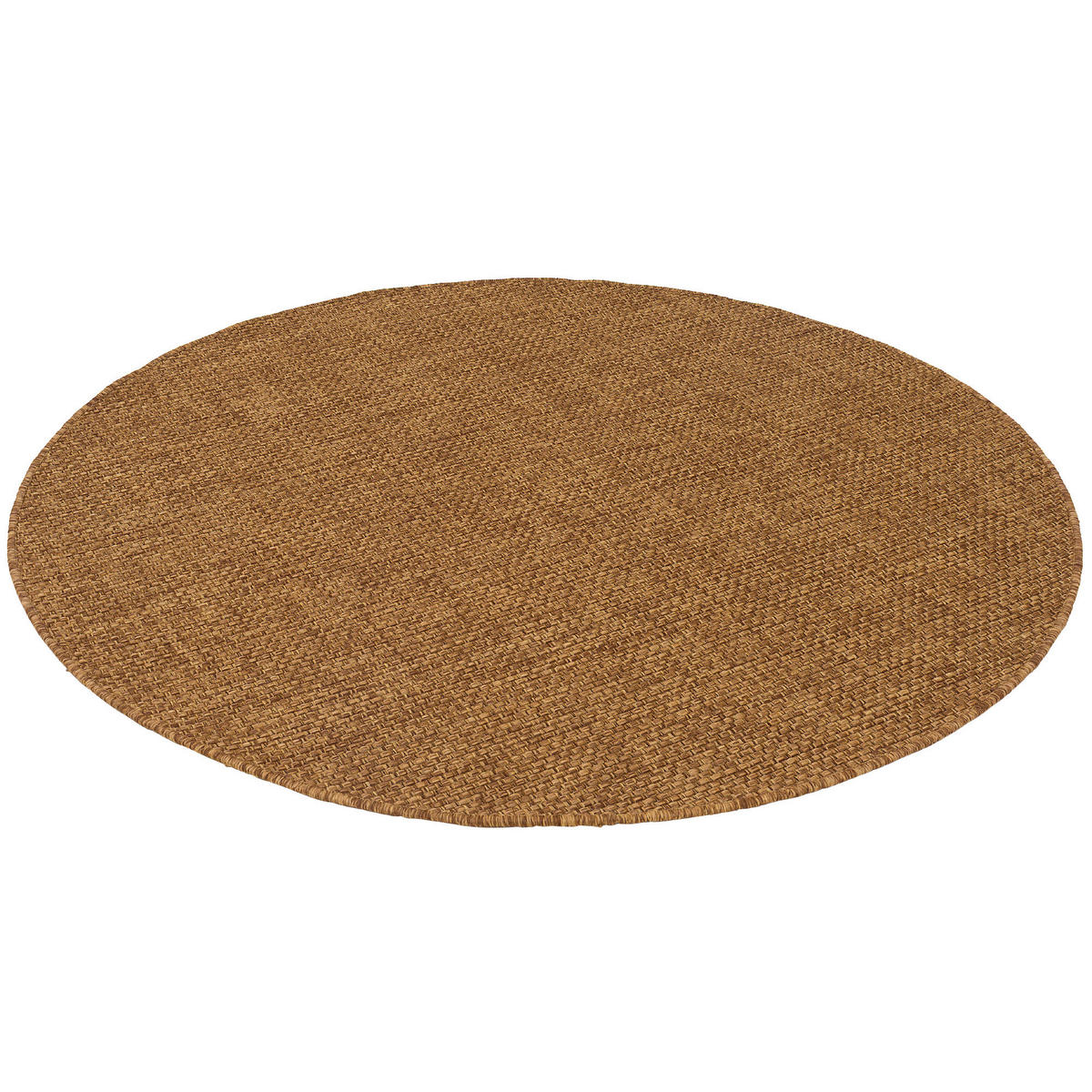 IN- & OUTDOOR FLACHGEWEBE TEPPICH PORTO RUND - Braun, Textil (100/100cm) - Snapstyle