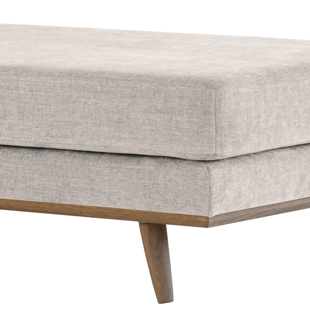 HOCKERBANK - Eichefarben/Grau, Eichenholz/Textil (180/43/81cm) - home24