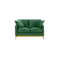 ZWEISITZER-SOFA Linara-Velluto 10 - Grün, Holz/Textil (141/91/95cm)