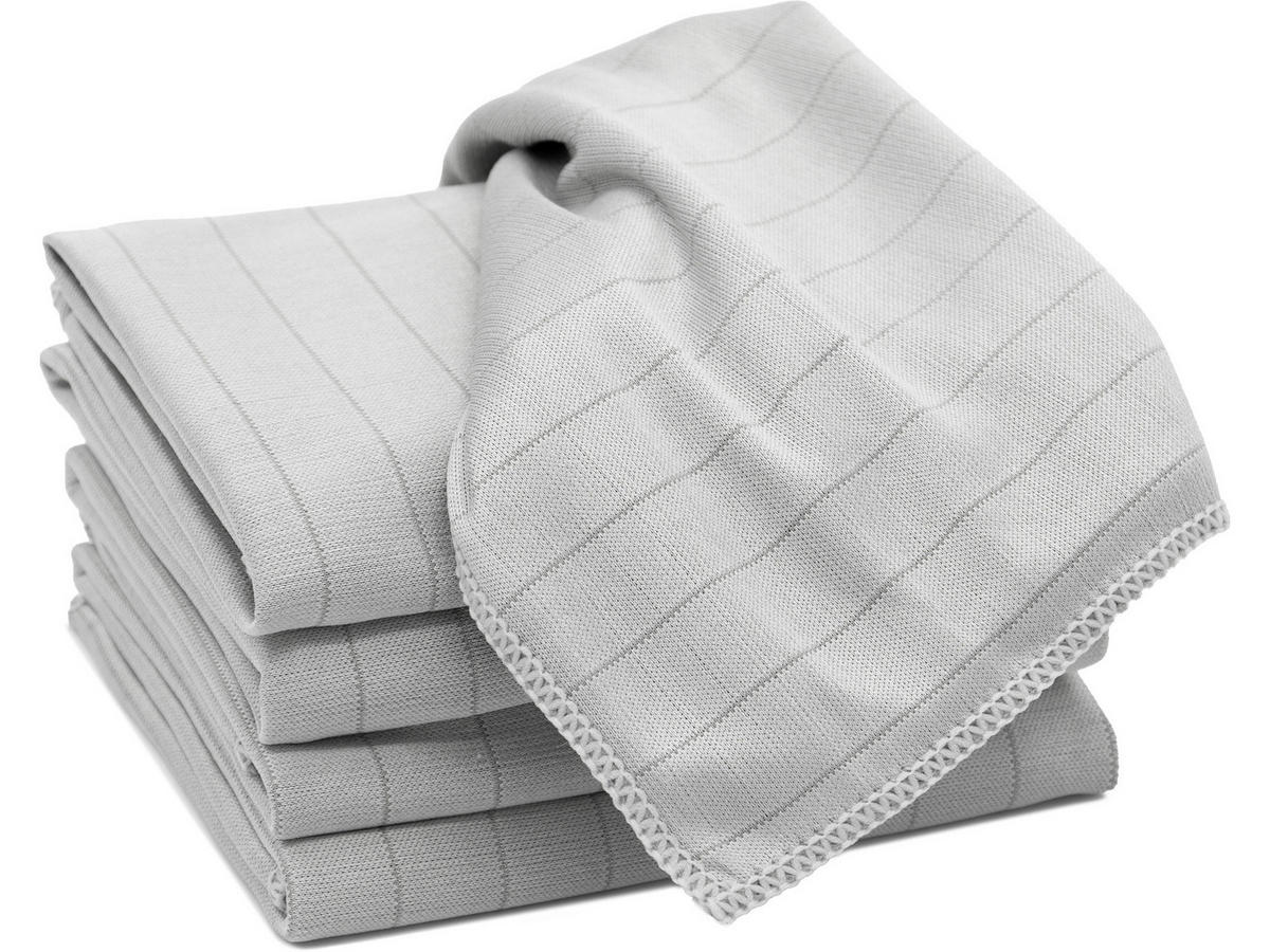 REINIGUNGSTÜCHER, 5er-Set, 40x60 cm, 80% Polyester, 20% Polyamid, Grau - Silberfarben, Textil (40/60cm) - Zollner