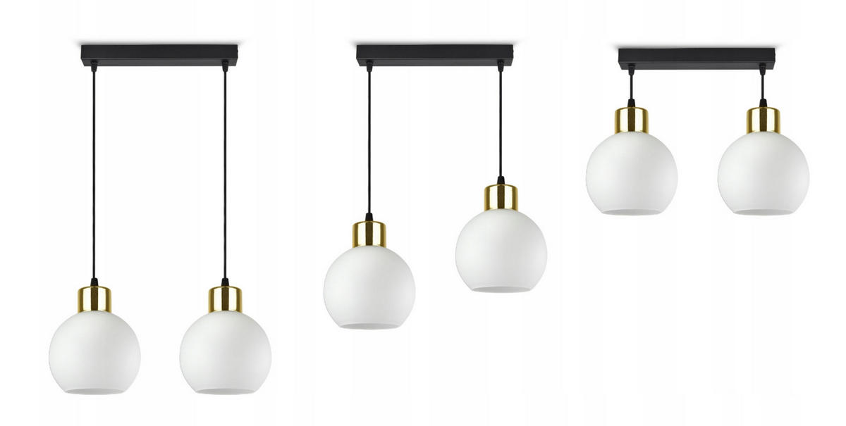 PENDELLEUCHTE Milano Glas - Goldfarben/Schwarz, Glas/Metall (14/35/80cm) - kiki design
