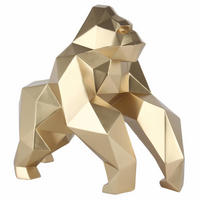 SKULPTUR Gold 49/44 cm - Goldfarben, Stein (4.3/44/24cm) - KUNSTLOFT