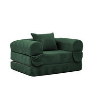 SCHLAFSOFA 1-Sitzer Cord Grün - Grün, Kunststoff (85/65/120cm) - Meubliv