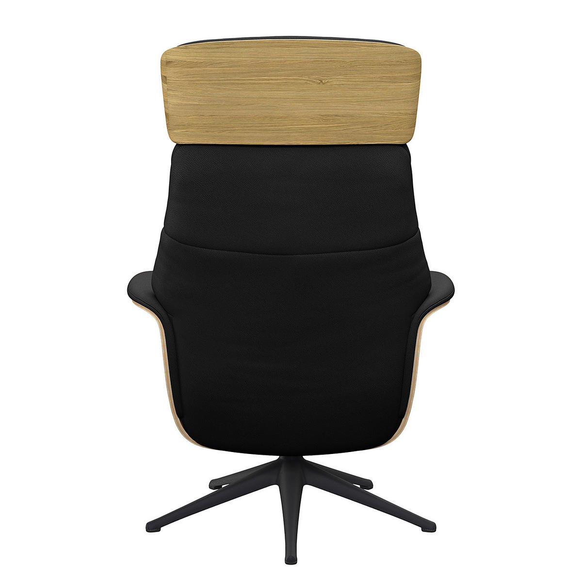 RELAXSESSEL - Echtleder - Schwarz, Leder/Metall (83/118/83cm) - home24