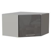ECKHÄNGESCHRANK Essen W10/60/36 Grau Hochglanz / Grau Matt 60 / 60 / 36cm - Grau, Holz/Holzwerkstoff (60/36/60cm) - Feldmann-Wohnen