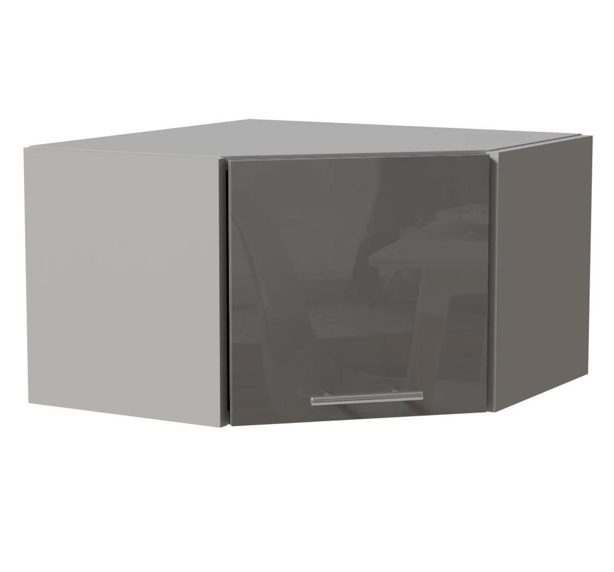 ECKHÄNGESCHRANK Essen W10/60/36 Grau Hochglanz / Grau Matt 60 / 60 / 36cm - Grau, Holz/Holzwerkstoff (60/36/60cm) - Feldmann-Wohnen