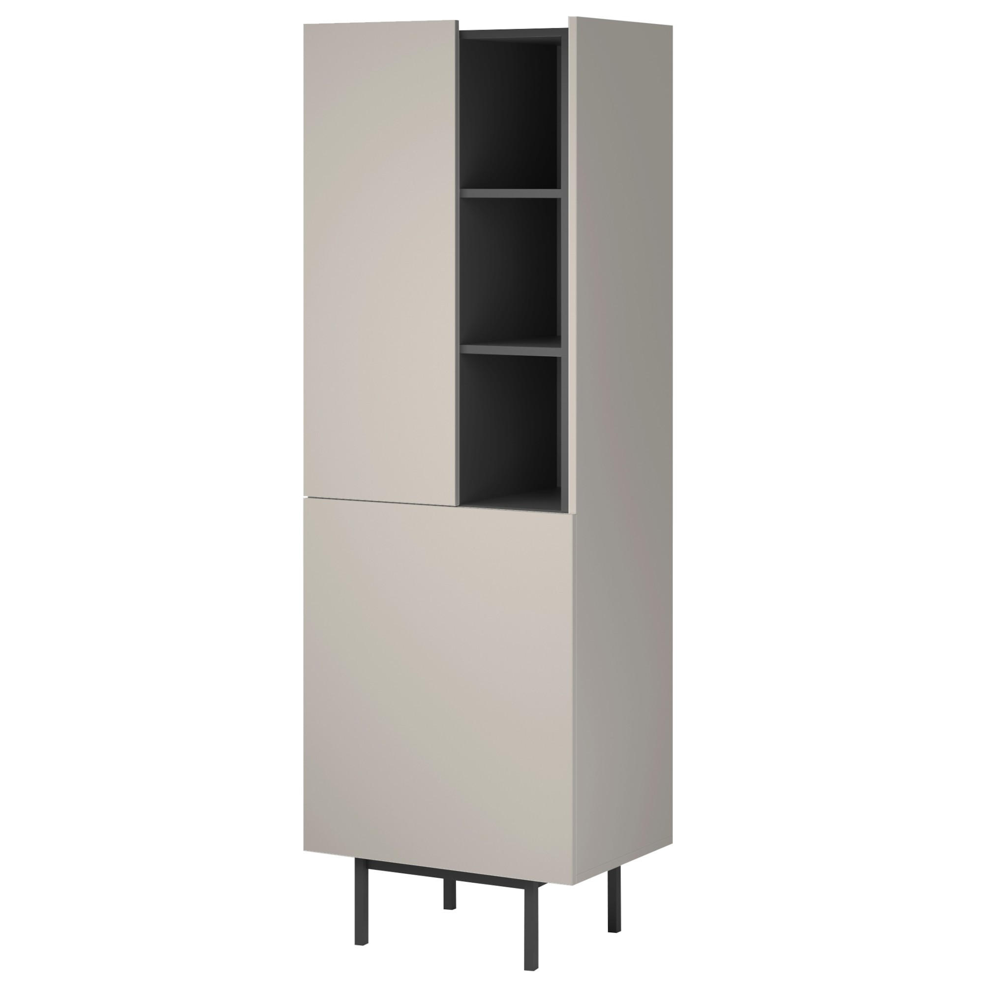 mzm24 Regal Schwarz 60x180x42 cm