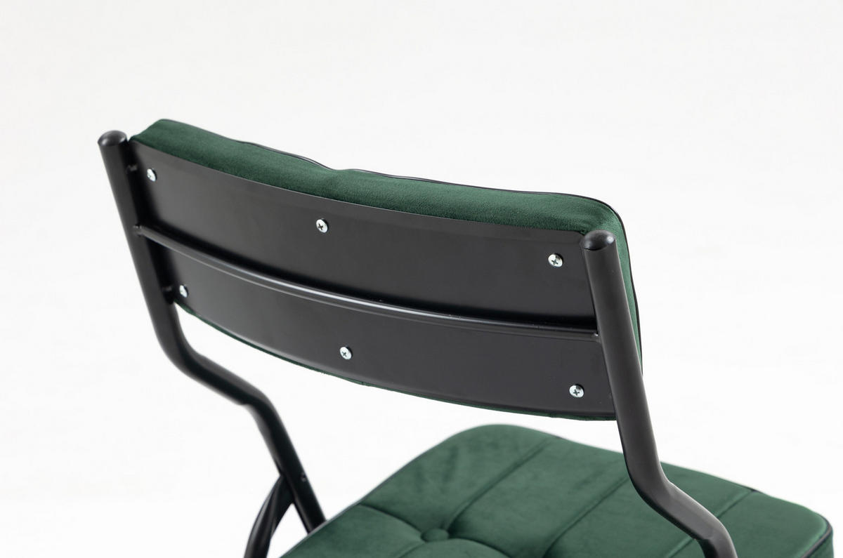 KLAPPSTUHL 2er-Set klappbar gepolstert Stahl Grün - Grün, Metall (47/80/46cm) - Meubliv