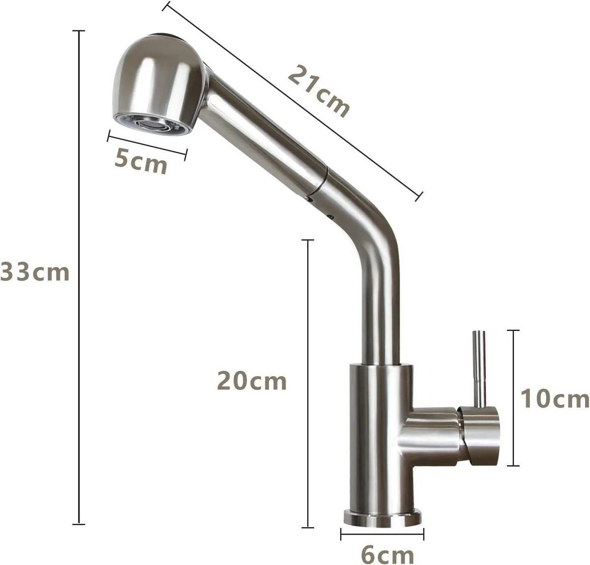 KÜCHENARMATUR Petra - Silberfarben, Metall (6/38/27cm) - Nettlife