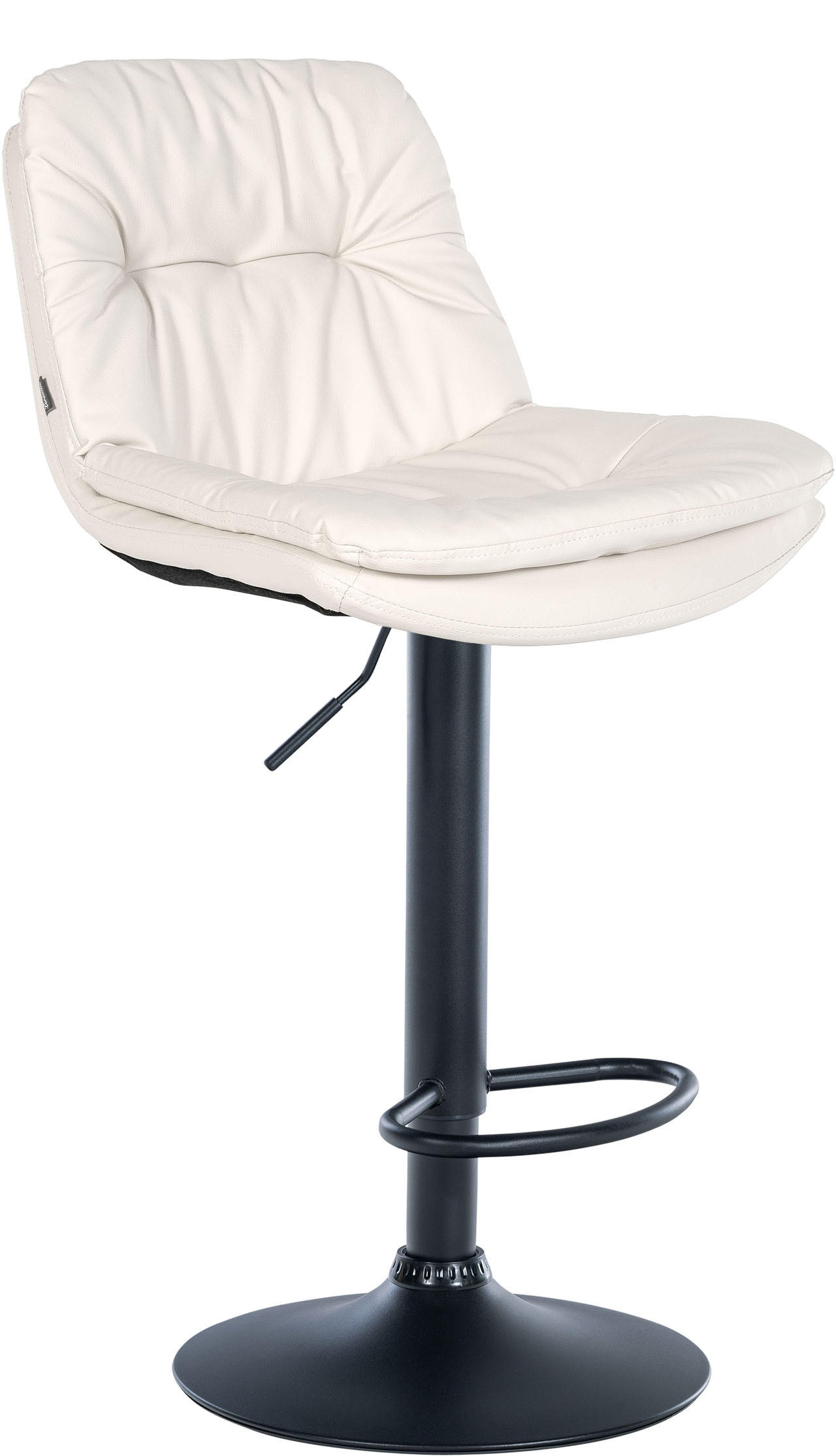 BARHOCKER Lederlook weiß - Schwarz/Weiß, Textil (46/92/54cm) - CLP