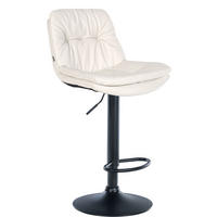 BARHOCKER Lederlook weiß - Schwarz/Weiß, Textil (46/92/54cm) - CLP