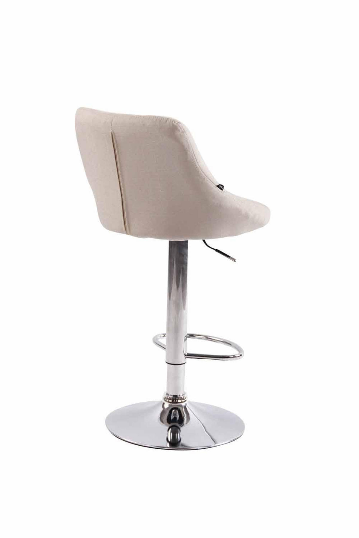 BARHOCKER 2er Set Stoff creme - Chromfarben/Creme, Textil/Metall (46/83/49cm) - CLP