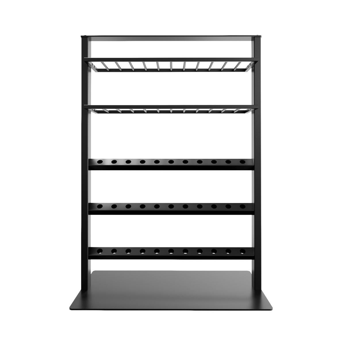 WEINREGAL Piemont Metall,Schwarz, Für 57 Weinflaschen 140/100/60cm - Schwarz, Metall (60/140/100cm) - Metalo Pro