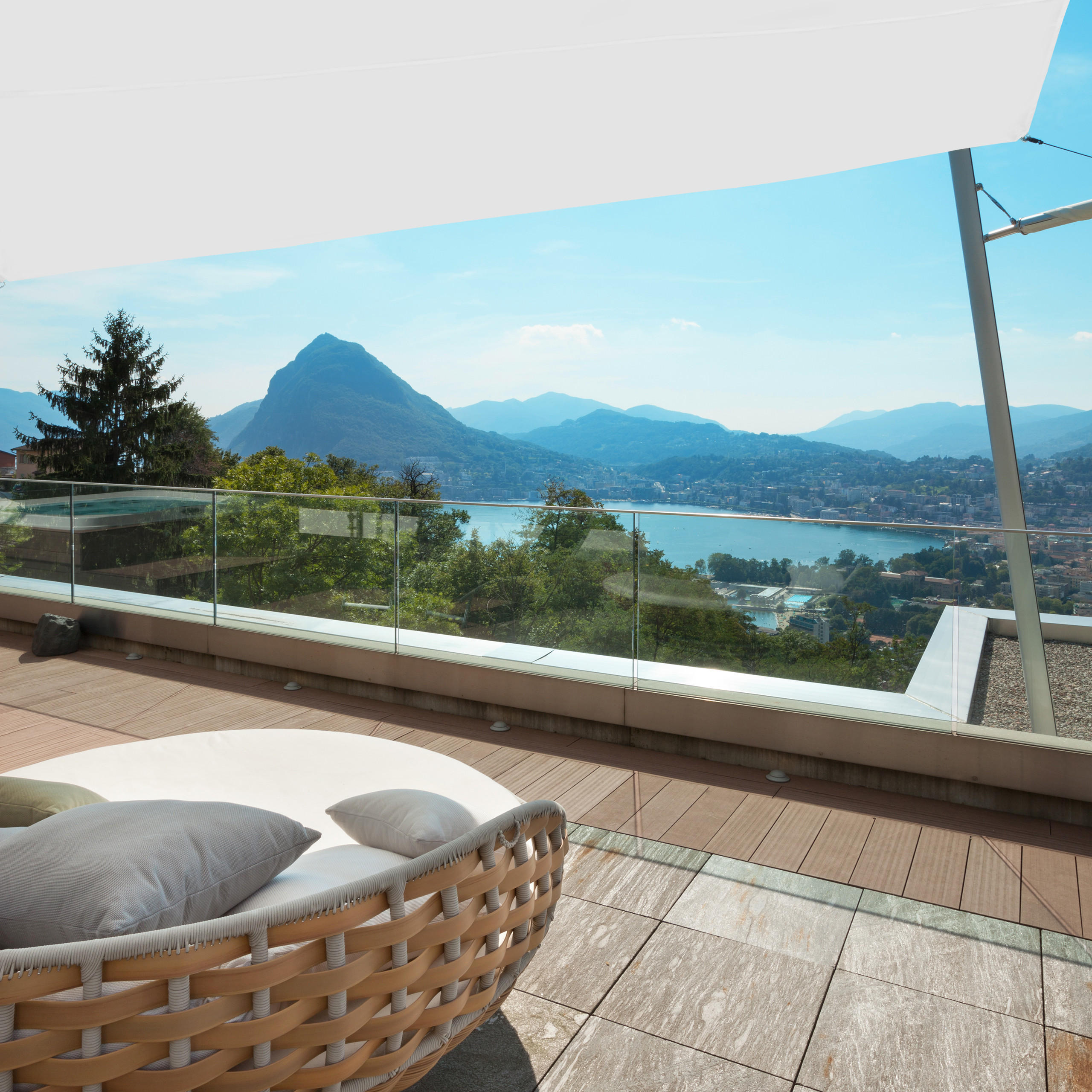 SONNENSEGEL - Weiß, Textil/Metall (400/300cm) - Relaxdays