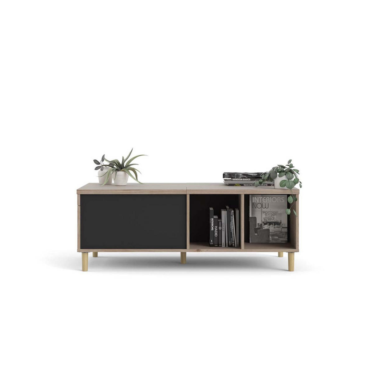 COUCHTISCH Schwarz - Schwarz, Holzwerkstoff (61/120/45cm) - ebuy24