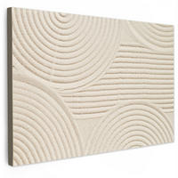 LEINWANDBILD Muster - Abstrakt - Weiß Wanddeko 90x60 cm - Beige, Textil (90/60cm) - MuchoWow