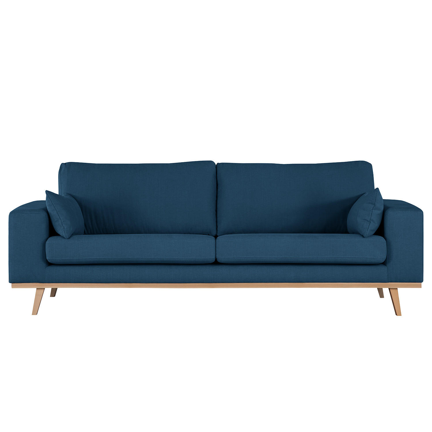 2-SITZER SOFA - Blau/Buchefarben, Textil (197/81/88cm) - home24