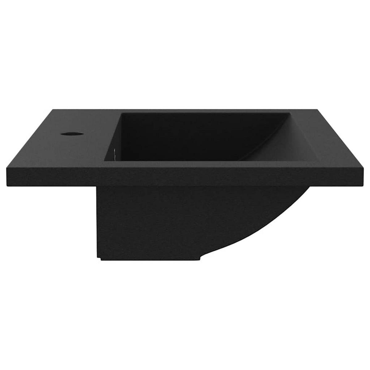 WASCHBECKEN Ladd 60/45/12 cm - Schwarz, Naturmaterialien (60/12/45cm) - Nettlife
