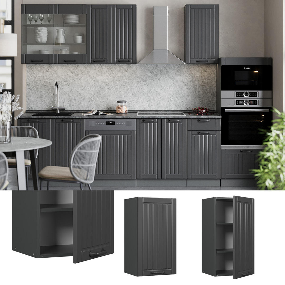 Dunkelgrau/Anthrazit, Holzwerkstoff (40/72/34.1cm) - Vicco