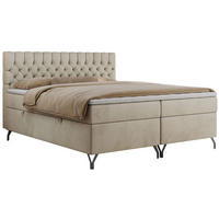 BOXBETT GRIMALDI 200/200 Beige Velvet - H4 - Beige, Holz/Textil (200/200cm) - MKS
