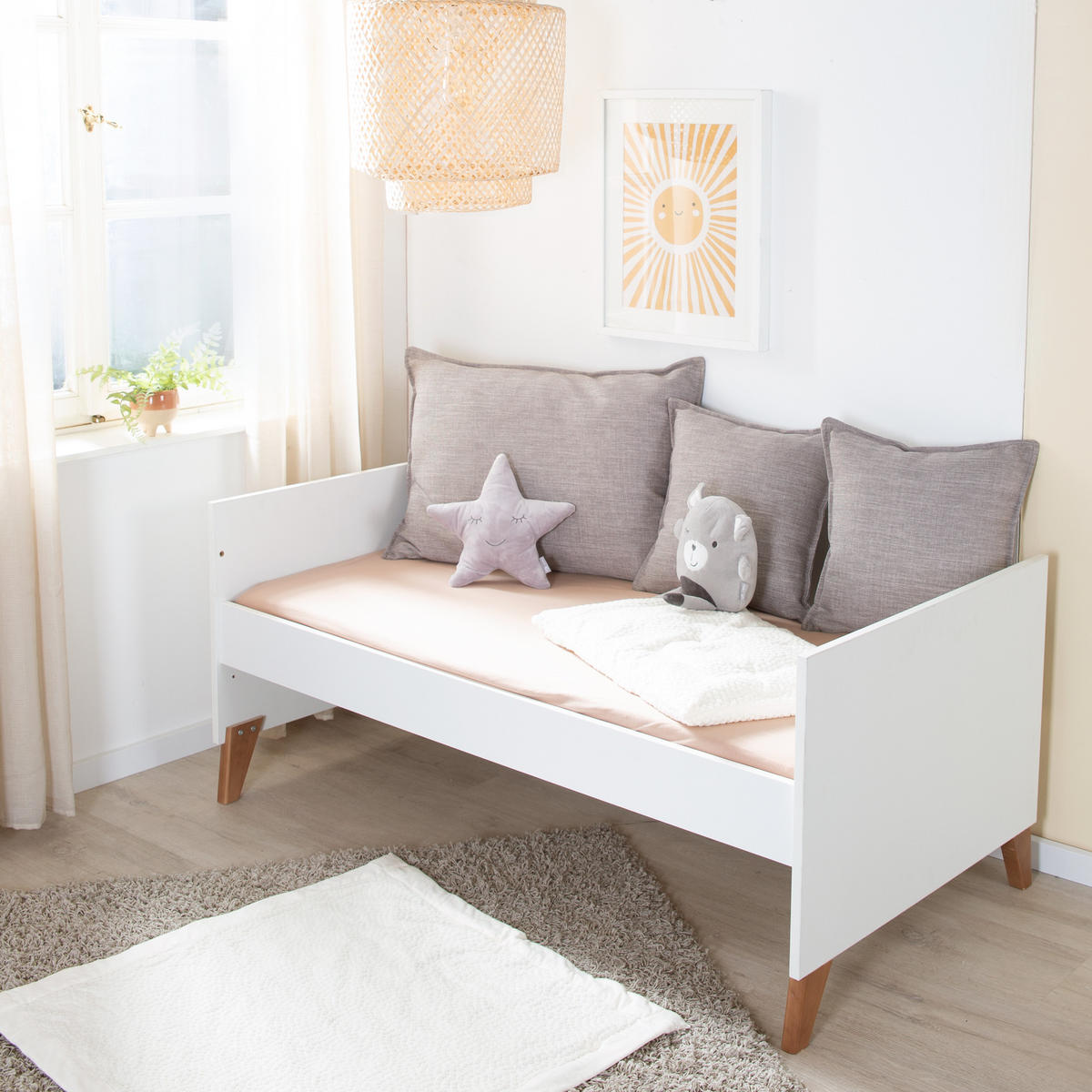 BABYZIMMERSET Ole 3-teilig - Weiß, Holzwerkstoff (118/190/52cm) - Roba