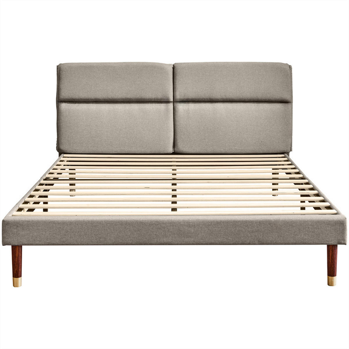 POLSTERBETT 160/200 cm in Grau Linen mit 4 Schubladen - Hellgrau, Holz/Textil (160/200cm) - KOMHTOM