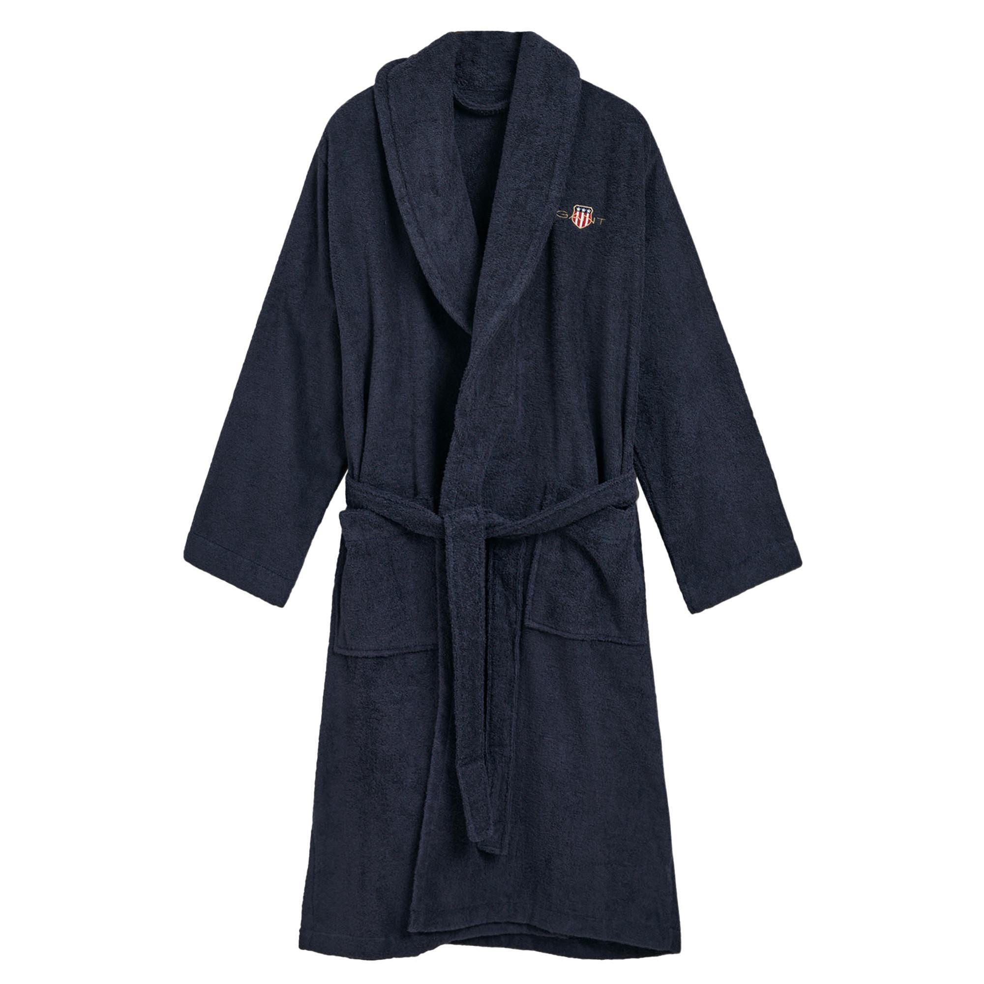 BADEMANTEL Unisex ARCHIVE SHIELD TERRY ROBE Blau Baumwolle - Blau, Textil (Mnull) - GANT