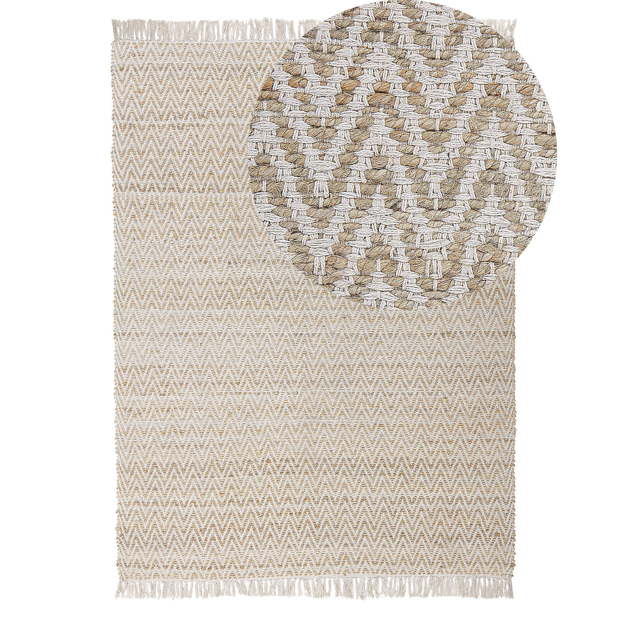 KURZFLOR-TEPPICH Afrin 200/140 cm - Beige, Naturmaterialen (140/200cm) - Beliani