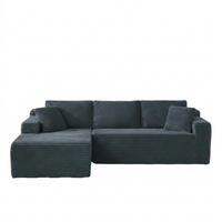 ECKSOFA 252.5/163/65 cm Dunkelgrau mit Chaiselongue, Linke Seite - Dunkelgrau, Textil (252.5/163cm) - Oxeza