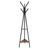 GARDEROBENSTÄNDER mit 2 Regalen - H179 cm - Schwarz, Holzwerkstoff (49.5/179/49.5cm) - Calicosy