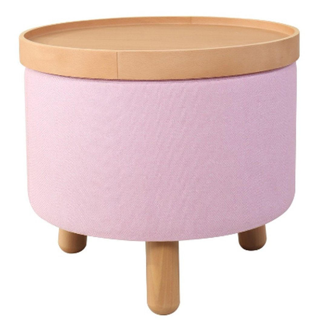 HOCKER BEISTELLTISCH Molde Ø50x40cm, Rosa - Rosa, Textil (50/50/40cm)