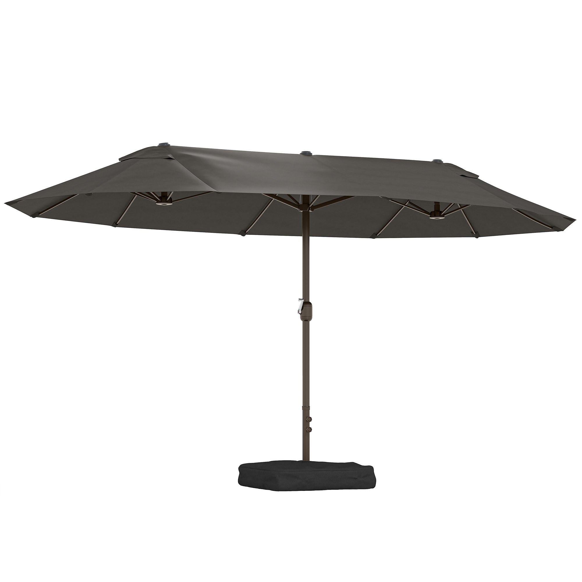 SONNENSCHIRM DE-11380 rechteckig, mit Kurbel, Stahl Grau - Grau, Metall (270/460cm) - ComfortXL