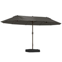 SONNENSCHIRM DE-11380 rechteckig, mit Kurbel, Stahl Grau - Grau, Metall (270/460cm) - ComfortXL