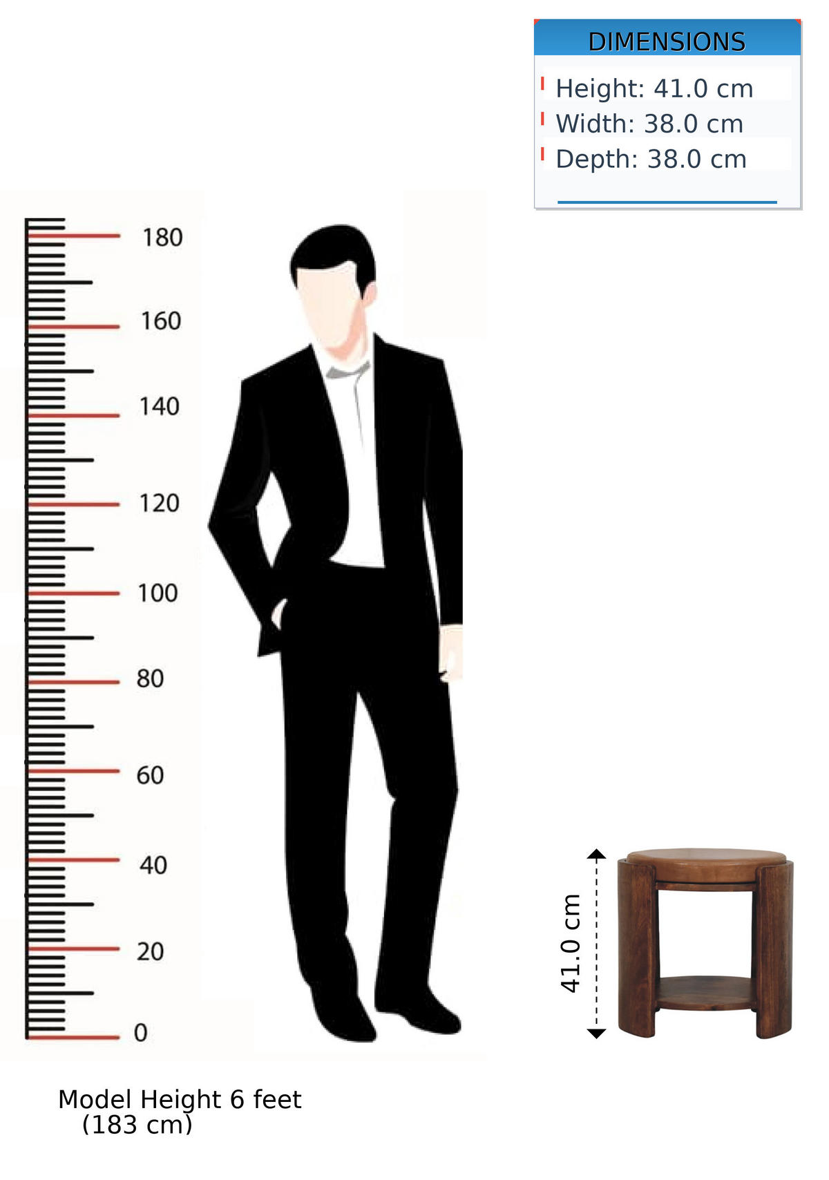 HOCKER mit Roasted-Almond-Finish, 1 offene Ablage, Ledersitz, kakaobraun - Braun, Leder/Holz (38/41/38cm) - Artisan Furniture
