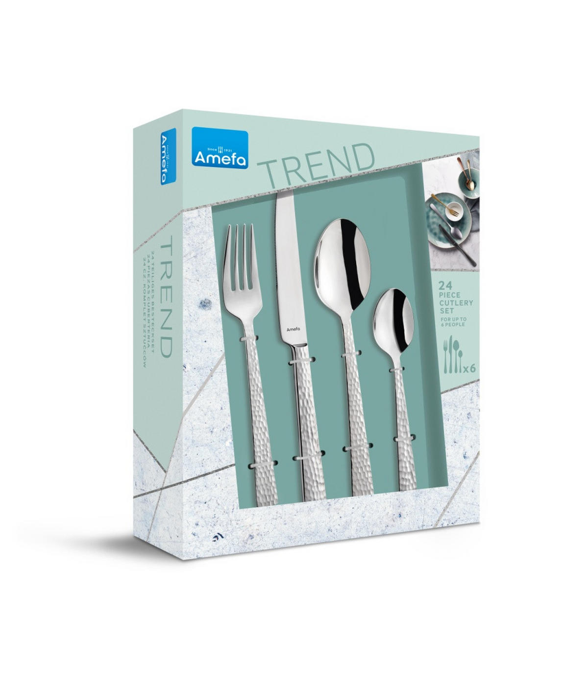 BESTECKSET Felicity 24-teilig - Silberfarben, Metall