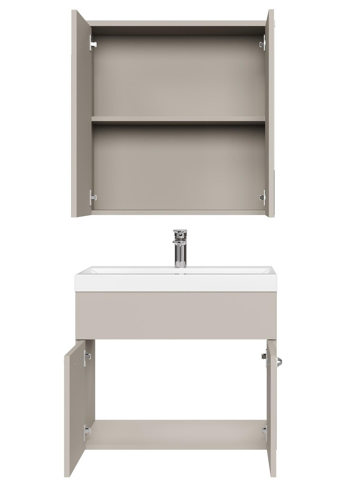 BADMÖBEL-SET Montreal 3 Teile Cashmere - 60 x 35 x 51 cm - Kaschmir, Holz (60/53/35cm) - Badplaats