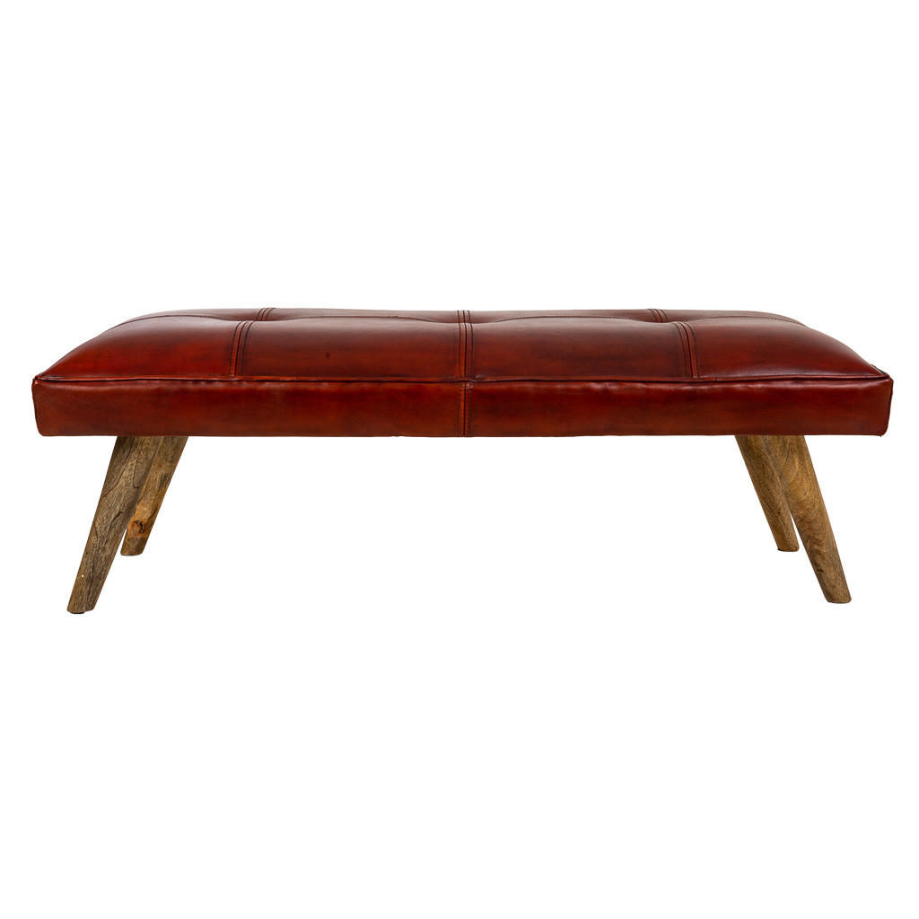 BANK aus Holz 115x53x38 cm - Braun, Fell (115/38/53cm) - Wanderlust