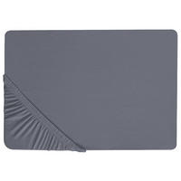 SPANNBETTLAKEN 140/200 cm Baumwolle Dunkelgrau Janbu - Dunkelgrau/Grau, Textil (140/200cm) - Beliani