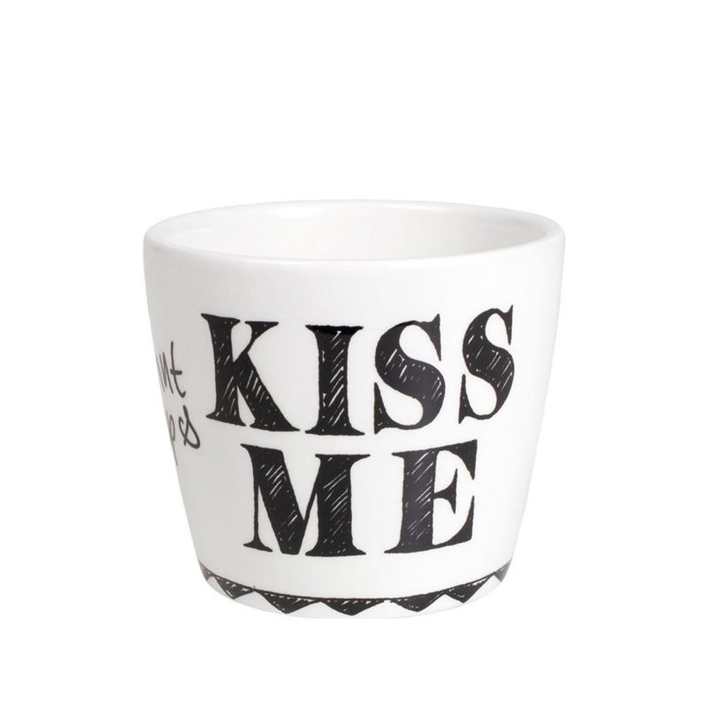 BECHER Küss mich in Schwarz - 150 ml - Multicolor, Keramik (0.2L) - Blond Amsterdam