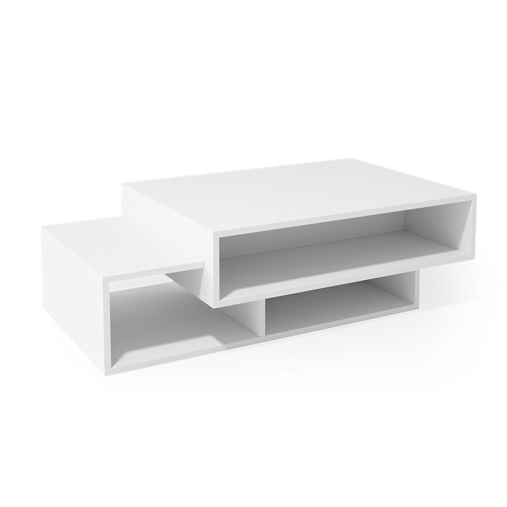 COUCHTISCH Bari Weiß 105 x 60 cm - Weiß, Holzwerkstoff (60/105/32cm) - Vicco