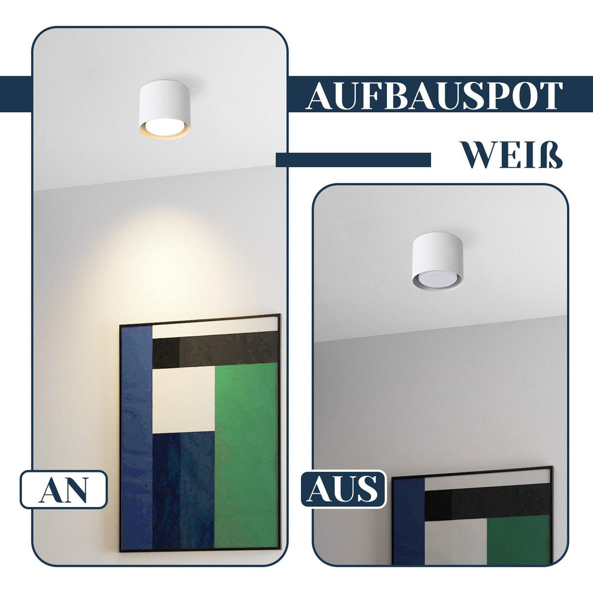 AUFBAULEUCHTE Adele II 10/10/8cm - Weiß, Metall (10/10/8cm) - Nettlife