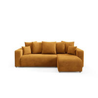 ECKSOFA mit Schlaffunktion Gelb - Currygelb, Textil (247/145cm) - Furnisell